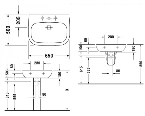 Раковина Duravit D-Code 23106500002