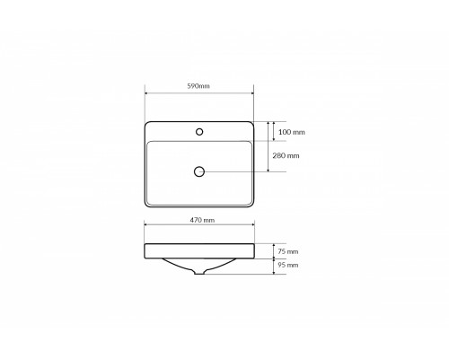 Раковина Excellent Holmi 59 CEAC.3201.590WH, накладная, 59 х 47 см Elit-san.ru