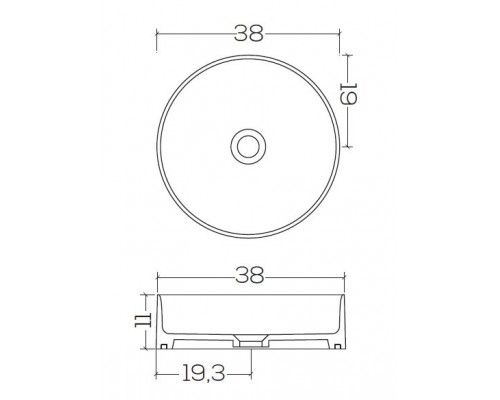 Раковина Galassia SmartB 7405, накладная, 38 х 38 х 11 см, белая