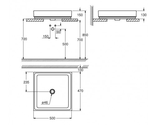 Раковина Grohe Cube Ceramic 3948100H