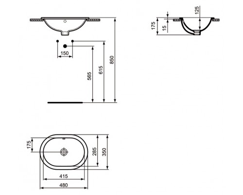 Раковина Ideal Standard Connect 48 x 35 см, белый, E504501