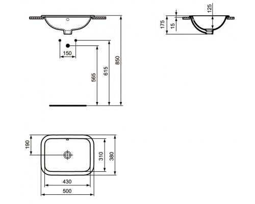 Раковина Ideal Standard Connect 50 x 38 см, белый, E505701