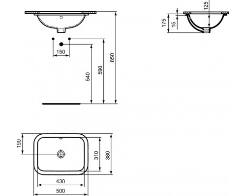 Раковина Ideal Standard Connect 50 x 38 см, белый, E505801