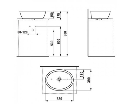 Раковина Laufen Pro 8.1296.4.000.109.1