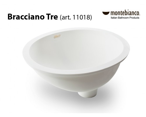 Раковина Montebianco BRACCIANO TRE 11018, врезная снизу, 46,5*40,5*18,7 см