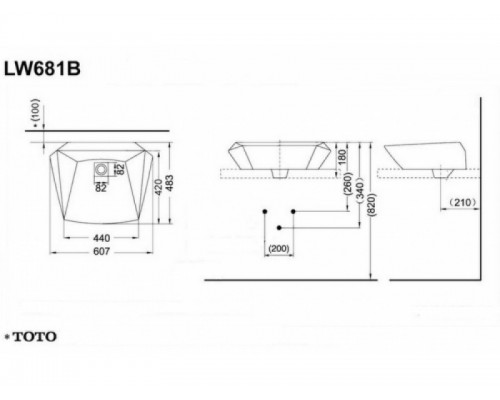 Раковина Toto Jewelhex LW681B 60.7 х 48.3 см