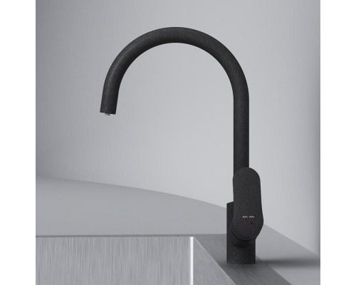 Смеситель для кухни Am.Pm Like с каналом для питьевой воды и фильтром, черный, F8007S22