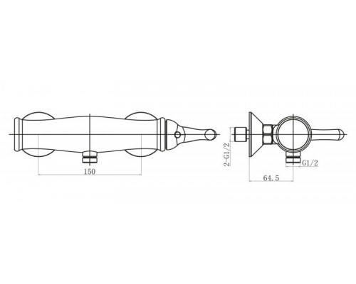 Смеситель для душа BelBagno Tiffani TIF-ESDM-CRM