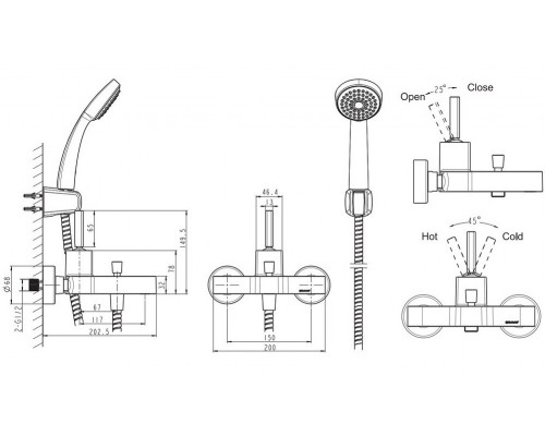 Смеситель Bravat Spring F679113C-B для ванны