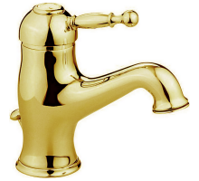 Смеситель Cisal Arcana Royal однорычажный для раковины на 1 отверстие с донным клапаном, цвет золото, AY00051024