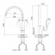 Смеситель D&K Berlin DA1432422 для кухонной мойки, высокий, жасмин