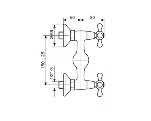 Смеситель для душа Emmevi Deco Ceramic 121002CR, хром