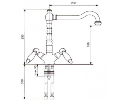 Смеситель для кухни Emmevi Deco Ceramic 121617OR, золото