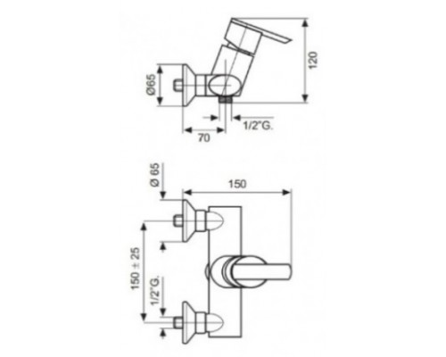 Смеситель для душа Emmevi Elly 41002CR, хром