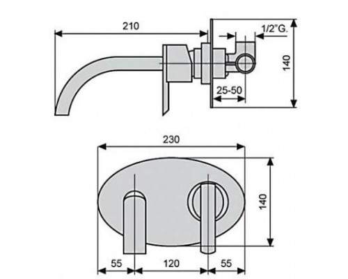 Смеситель для раковины Emmevi Elly 41055CR, хром