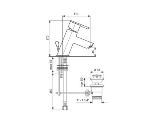 Смеситель для раковины Emmevi Elly 41003CR, хром