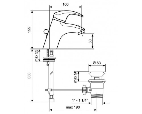 Смеситель для раковины Emmevi 7003RCR, хром