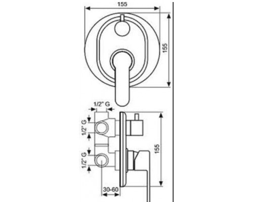 Смеситель для душа Emmevi Nefer 77029NCA, черный/карбон