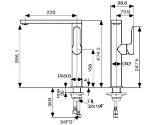 Смеситель для кухни Emmevi Nefer 77007CR/B, белый/хром