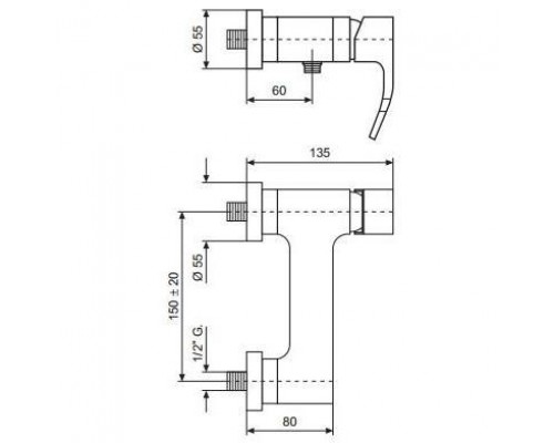 Смеситель для душа Emmevi Niagara 74002CR, хром