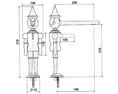 Смеситель для кухни Emmevi Pinocchio 1887BC, белый