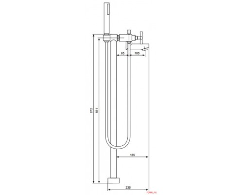 Смеситель для ванны и душа Emmevi Spirit New 3100128CR, хром