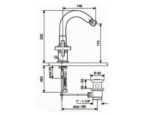 Смеситель для биде Emmevi Spirit New 31004CR, хром