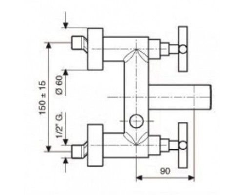 Смеситель для ванны и душа Emmevi Spirit New 31001CR, хром