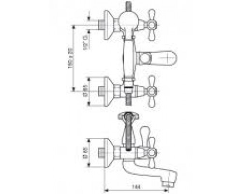 Смеситель для ванны и душа Emmevi Stella 17011CR, хром