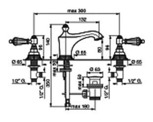 Смеситель для раковины Emmevi The One 98033LCSWNEOR, золото