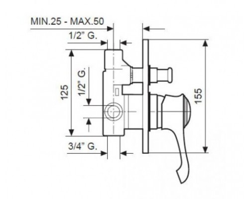 Смеситель для душа Emmevi Tiffany 6019OR, золото