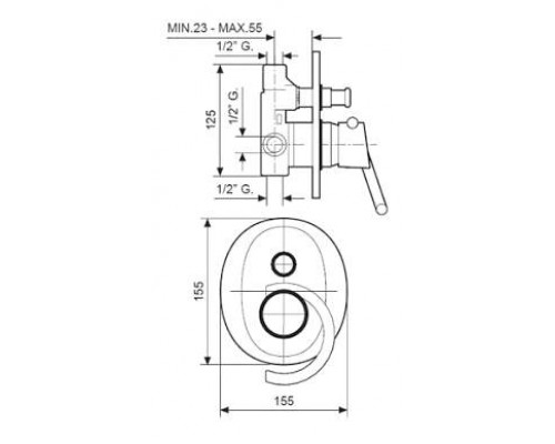 Смеситель для душа Emmevi Twist 6619CR, хром