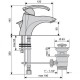 Смеситель для раковины Emmevi Ramses 72063CR c боковым душем, хром