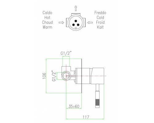 Смеситель Fiore Xenon для душа, хром, 44CR7515