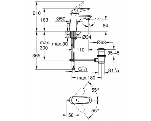 Смеситель Grohe Eurostyle New 23707003 для раковины