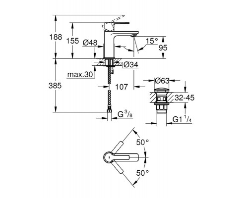 Смеситель Grohe Lineare New 23791DC1 для раковины, суперсталь