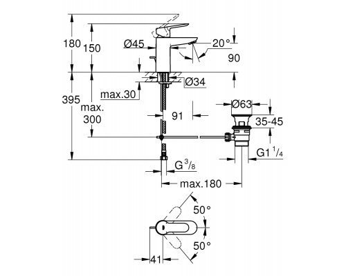 Смеситель Grohe BauEdge 23328000 для раковины