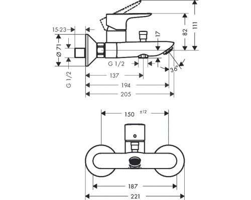 Комплект смесителей Hansgrohe Talis E 71740000+71710000