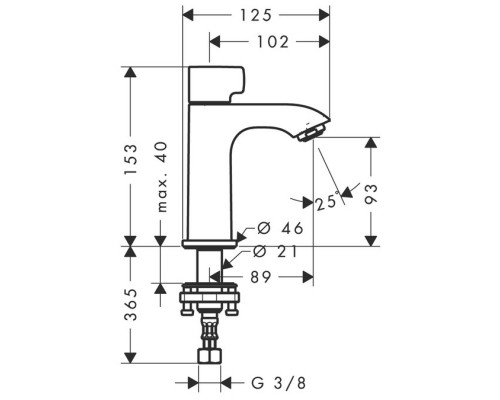 Кран для холодной воды Hansgrohe Metris 31166000 для раковины