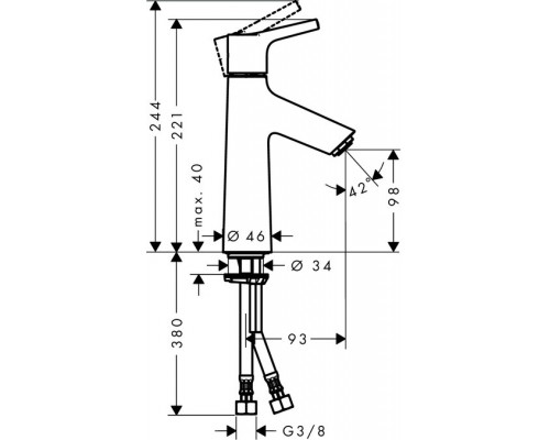 Смеситель Hansgrohe Talis S 100 72025000 для раковины, LowFlow