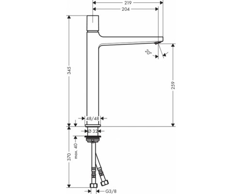 Смеситель Hansgrohe Metropol 32572000 для раковины