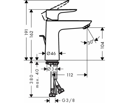 Смеситель Hansgrohe Talis E 71713000 для раковины, версия CoolStart