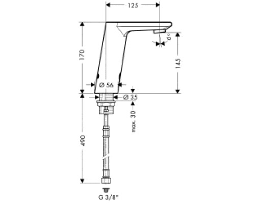 Смеситель Hansgrohe Metris S 31100000 для раковины, сенсорный