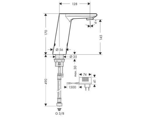 Смеситель Hansgrohe Metris S 31103000 для раковины, сенсорный