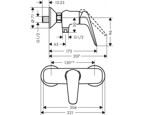 Смеситель для душа Hansgrohe Novus 71062000