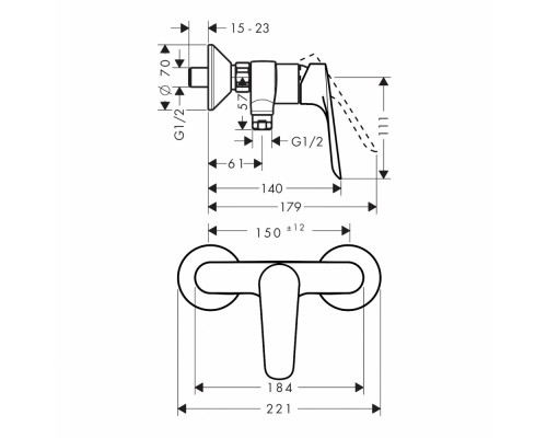 Смеситель для душа Hansgrohe Logis E 71602000