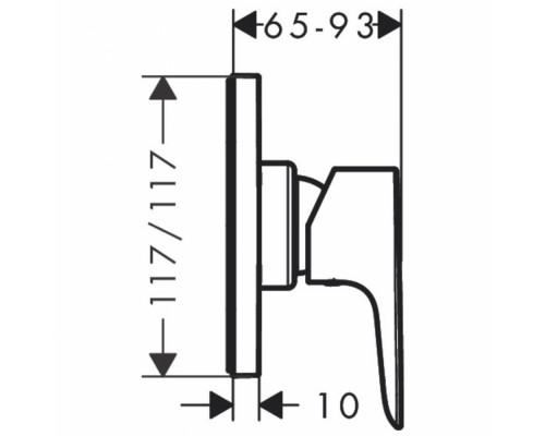 Смеситель Hansgrohe Talis E Highflow для душа, хром, 71764000