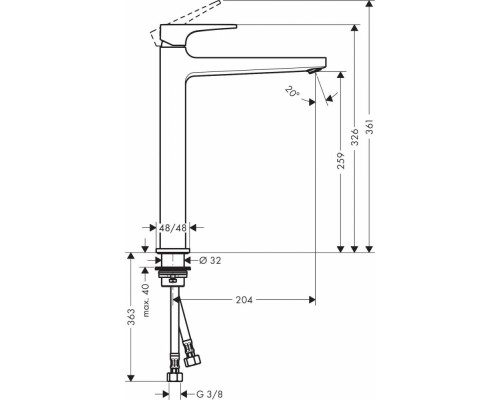 Смеситель Hansgrohe Metropol 32512670 для раковины, черный матовый