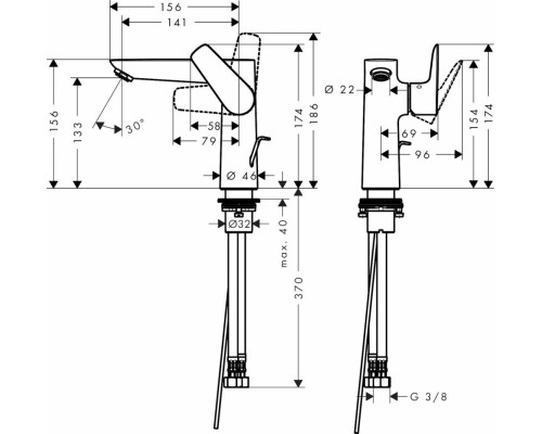 Смеситель Hansgrohe Talis E 150 71754990 для раковины, золото