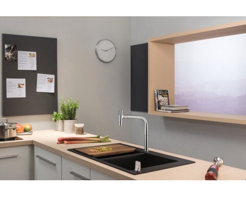 Смеситель Hansgrohe Metris Select M71 73818340 для кухни, черный хром
